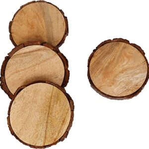 BIFFELY 12PCS Wooden Napkin Rings, Acacia Wood Napkin Rings Buckles for Table Decoration, Wedding, Dinner, Holiday Napkin Holders for Dining, Birthday, Christmas, Easter, Fall, Party of Table Setting (4, Wood)