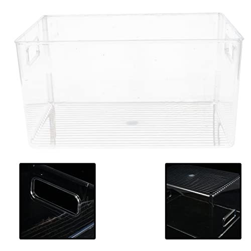 Cabilock Home Decor Large Storage Bins 2 PCS Desktop Storage Basket magazine storage rack Magazine Holder tabletop Basket Shelf Plastic Magazine Basket Stacking Storage Bins Office Decor