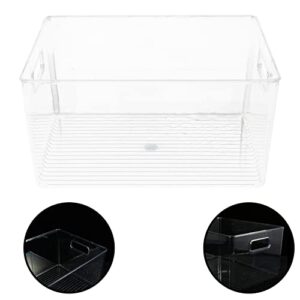 Cabilock Home Decor Large Storage Bins 2 PCS Desktop Storage Basket magazine storage rack Magazine Holder tabletop Basket Shelf Plastic Magazine Basket Stacking Storage Bins Office Decor