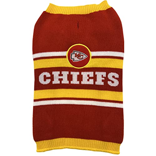 Pets First NFL Kansas City Chiefs Dog Sweater, Size Extra Large. Warm and Cozy Knit Pet Sweater with NFL Team Logo, Best Puppy Sweater for Large and Small Dogs, Team Color (KCC-4179-XL)