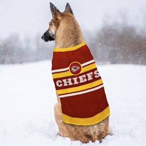 Pets First NFL Kansas City Chiefs Dog Sweater, Size Extra Large. Warm and Cozy Knit Pet Sweater with NFL Team Logo, Best Puppy Sweater for Large and Small Dogs, Team Color (KCC-4179-XL)