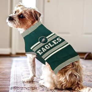 NFL Philadelphia Eagles Dog Sweater, Size Small. Warm and Cozy Knit Pet Sweater with NFL Team Logo, Best Puppy Sweater for Large and Small Dogs