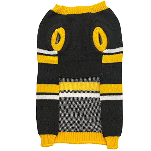 NFL Pittsburgh Steelers Dog Sweater, Size Small. Warm and Cozy Knit Pet Sweater with NFL Team Logo, Best Puppy Sweater for Large and Small Dogs