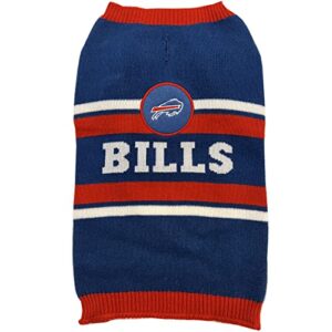 pets first nfl buffalo bills dog sweater, size extra small. warm and cozy knit pet sweater with nfl team logo, best puppy sweater for large and small dogs, team color (buf-4179-xs)