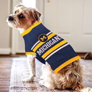 Pets First NCAA Michigan Wolverines Dog Sweater, Size Large. Warm and Cozy Knit Pet Sweater with NCAA Team Logo, Best Puppy Sweater for Large and Small Dogs, Team Color (MI-4179-LG)
