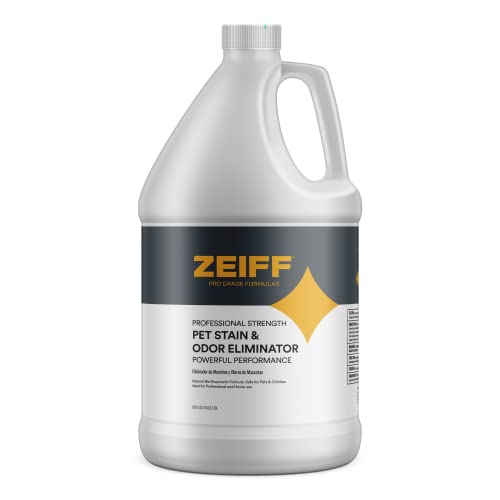 Zeiff Pet Stain and Odor Remover - Pet Odor Eliminator for Home and Professional Use - Pet Urine Enzyme Cleaner to Break Up Tough Stains - Carpet Stain Remover for Dog Urine and Cat Pee, Feces, Fluids