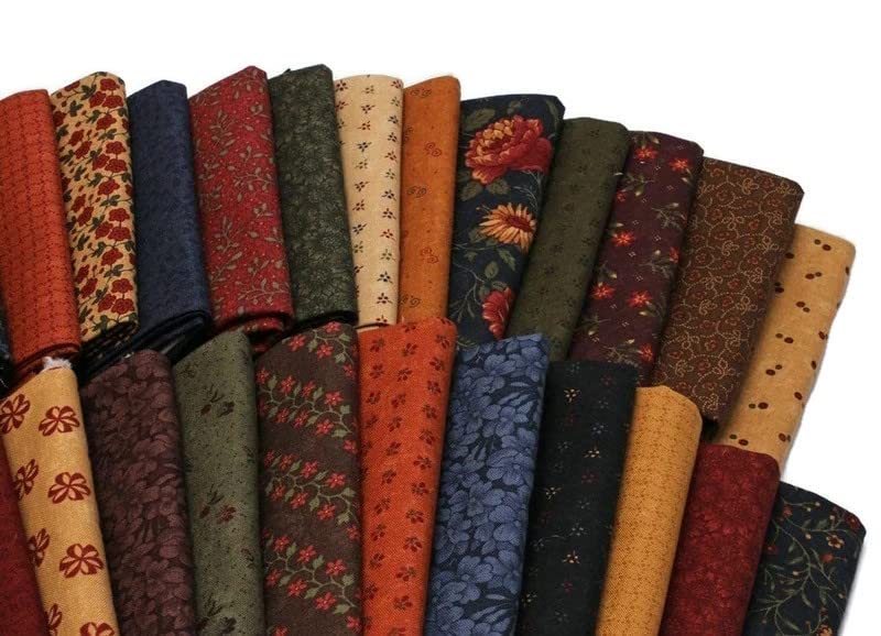 10 Fat Quarters - Kansas Troubles by Moda Fat Quarter Bundle Calico Floral Flowers Classic Reproduction Style Quality Quilters Assorted Cotton Fabrics M22805c