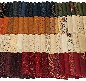 10 Fat Quarters - Kansas Troubles by Moda Fat Quarter Bundle Calico Floral Flowers Classic Reproduction Style Quality Quilters Assorted Cotton Fabrics M22805c