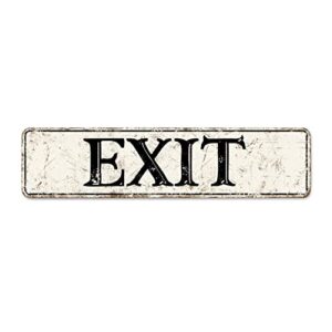 Guangpat Exit Street Signs Customized Exit Metal Sign Vintage Exit Decor Aluminum Metal Sign Farmhouse Metal Wall Sign Rustic Wall Art for Bedroom Kitchen Cafe Bar Office Garage 24x6in