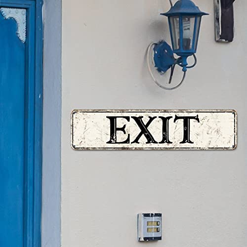 Guangpat Exit Street Signs Customized Exit Metal Sign Vintage Exit Decor Aluminum Metal Sign Farmhouse Metal Wall Sign Rustic Wall Art for Bedroom Kitchen Cafe Bar Office Garage 24x6in