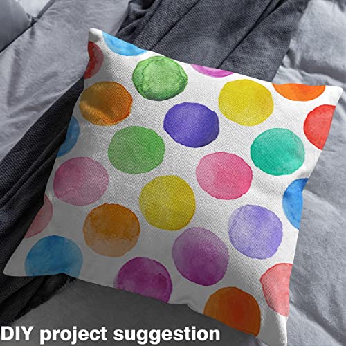 Polka Dot Fabric by The Yard, Colorful Round Upholstery Fabric, Geometric Dot Decorative Fabric, Modern Abstract Rainbow Indoor Outdoor Fabric, Oil Painting DIY Art Waterproof Fabric, 2 Yards
