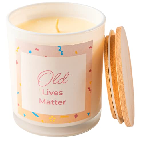 AROMEO Funny Gifts | Birthday Candles for Mom, Friends, Coworker, Sister, Cute Birthday Gifts (Old Lives Matter)