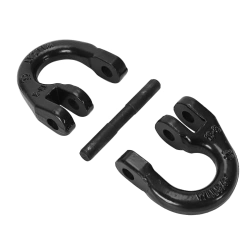 Smileracing for Truck 2PCS 1/2" Coupling Link G80 Tow Hitch Hammer Lock Safety Chain Hammerlock Black