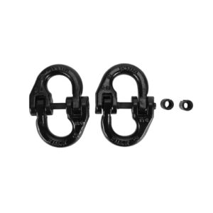 Smileracing for Truck 2PCS 1/2" Coupling Link G80 Tow Hitch Hammer Lock Safety Chain Hammerlock Black