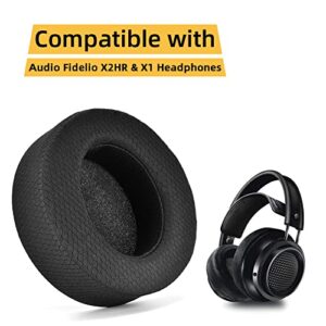 X2HR X1 Earpads,Rummyluck Ear Cushions Earpads for Philips Audio Fidelio X2HR X1 Headphones,Black Fabric & Memory Foam Replacement Ear Pads Cups Spare Ear Muffs Covers