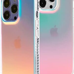 LONLI Hue - for iPhone 14 Pro Max - Fluorescent Coloful Iridescent Translucent Matte Phone Case - Cute and Unique for Women, Girls and Men