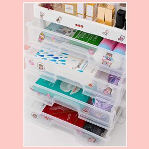 MLAFE Kawaii Organizer Kawaii Cosmetic Storage Box Kawaii Drawer Storage Box Cute Storage Box Cute Organizer (Four-Story)