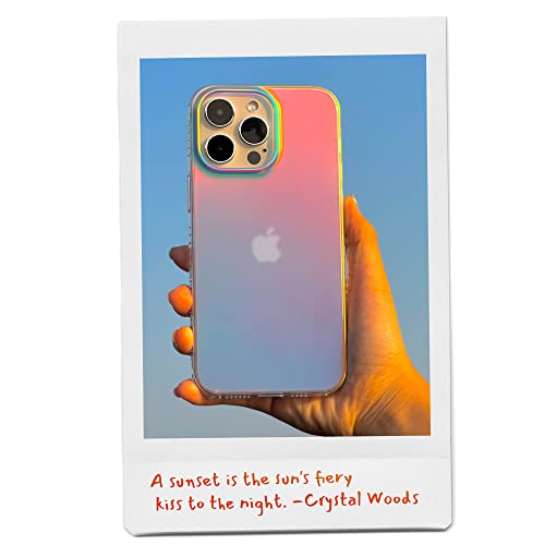 LONLI Hue - (for iPhone 14) - Fluorescent Coloful Iridescent Translucent Matte Phone Case - Cute and Unique (for Women, Girls and Men