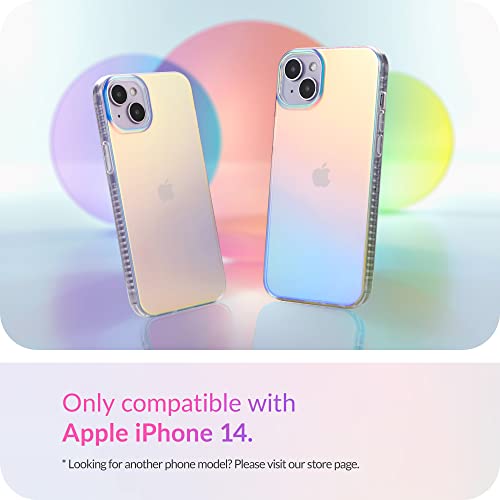 LONLI Hue - (for iPhone 14) - Fluorescent Coloful Iridescent Translucent Matte Phone Case - Cute and Unique (for Women, Girls and Men