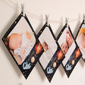 Space Photo Banner+Space High Chair Banner,First Birthday Decorations Picture Banner,Astros Birthday Party Decorations