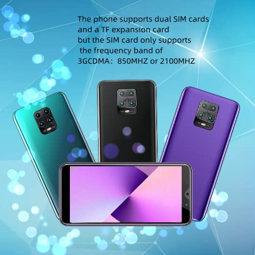 zsddzzy Unlocked Cell Phone，W8, Android Smartphone, 5.72-inch Screen，Dual SIM Card，1G RAM， 8G ROM，Only Supports Dual SIM Card Frequency Band of 3GWCDMA ：850/2100MHZ（Purple）