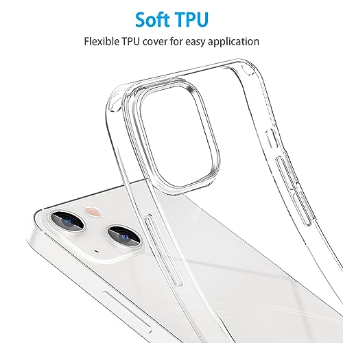 JJGoo Compatible with iPhone 14 Case Clear, Soft Shockproof Protective Slim Thin Phone Bumper Cover Transparent Phone Case