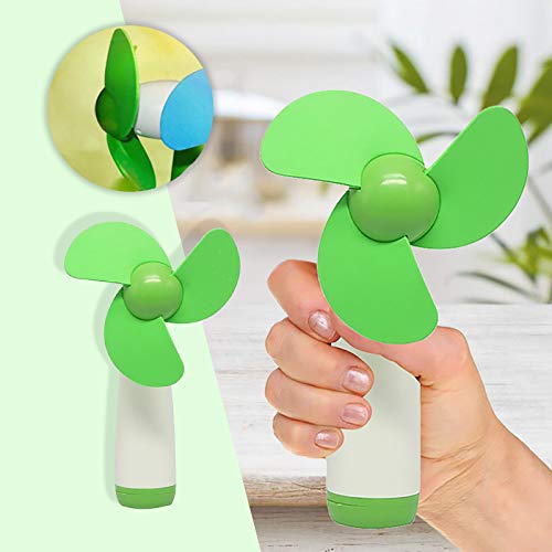 Aozhen Mini Handheld Fan Battery Operated Small Personal Portable Fan Speed Adjustable USB Rechargeable Fan Cute Design Powerful Eyelash Fan for Kitchen, Office, Outdoor