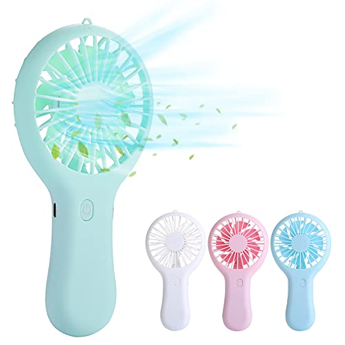 Aozhen Handheld Fan Battery Operated Portable Fan Small Fan with Adjustable 3 Speeds Rechargeable Battery Powered Fan Desk USB Mini Personal Fan for Traveling Outdoor Room