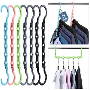 15-pack-magic-hangers-space-saving, closet-organizer-hanger, closet-space-saver-hanger for all types of clothes, college-dorm-room-essentials, magic-closet-organization-clothe-hangers