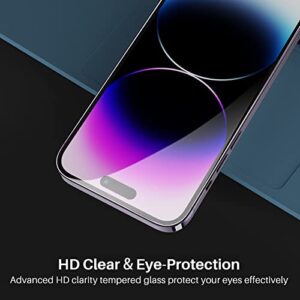 TOZO Compatible for iPhone 14 Pro Screen Protector 6.1 inch 3 Pack Premium Tempered Glass 0.26mm 9H Hardness 2.5D Film Easy Install 6.1 inch