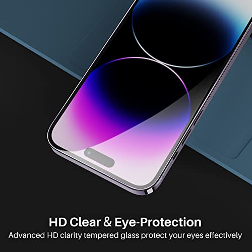 TOZO Compatible for iPhone 14 Pro Max Screen Protector 6.7 inch 3 Pack Premium Tempered Glass 0.26mm 9H Hardness 2.5D Film Easy Install 6.7 inch