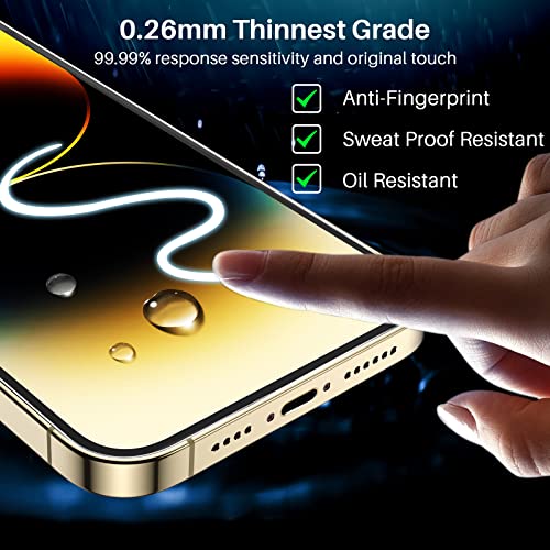 TOZO Compatible for iPhone 14 Pro Max Screen Protector 6.7 inch 3 Pack Premium Tempered Glass 0.26mm 9H Hardness 2.5D Film Easy Install 6.7 inch