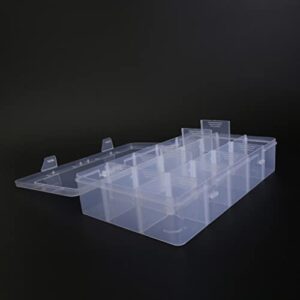 Havamoasa Jewelry Thread Box Embroidery Clear Plastic Storage Case Organizer Container with Removable Dividers-15 Grid