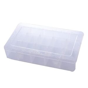 Havamoasa Jewelry Thread Box Embroidery Clear Plastic Storage Case Organizer Container with Removable Dividers-15 Grid