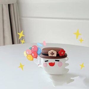 Wei-Secret Used forAirpods 1&2 Charging Case Cover , Cute Cartoon Anime AirPods Case ,Silicone Airpods Cover with Keychain (Hu Tao-1&2)