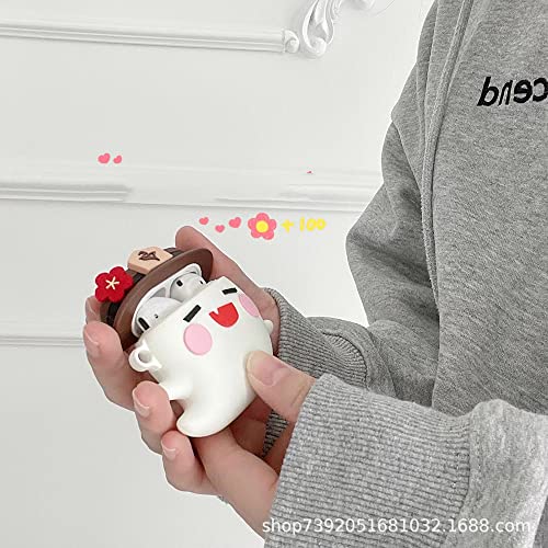 Wei-Secret Used forAirpods 1&2 Charging Case Cover , Cute Cartoon Anime AirPods Case ,Silicone Airpods Cover with Keychain (Hu Tao-1&2)