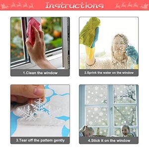 BLOCE 288Pcs Window Clings Christmas Decorations, White Snowflake dots Christmas Decorations for Windows with 8 Sheets, Christmas Window Decals for New Year Party Ornaments Home Supplies