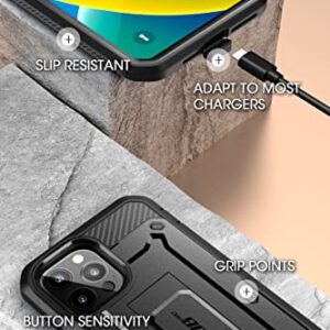 SUPCASE Unicorn Beetle Pro Case for iPhone 14 Pro 6.1", with Built-in Screen Protector & Kickstand & Belt-Clip Heavy Duty Rugged Case (Black)