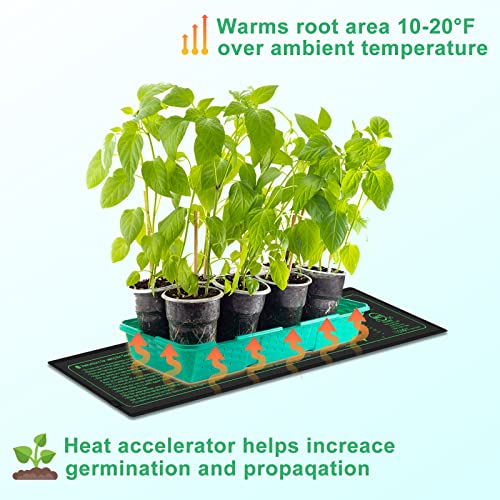 Seedling Heat Mat for Seed Starting, 3" x 20.75" Waterproof Heating Pad for Indoor Plants Germination Hydroponic, Beer Brewing Fermentation