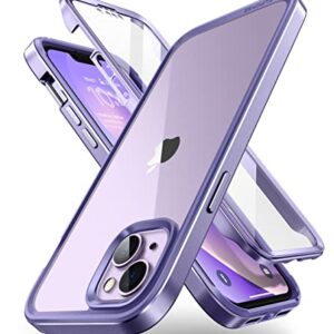 SUPCASE Unicorn Beetle Edge XT Case for iPhone 14 Plus 6.7", with Built-in Screen Protector Slim Frame Clear Protective Case (Purple)