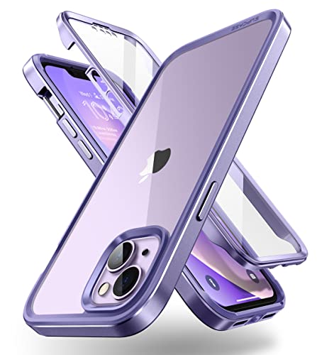 SUPCASE Unicorn Beetle Edge XT Case for iPhone 14 Plus 6.7", with Built-in Screen Protector Slim Frame Clear Protective Case (Purple)