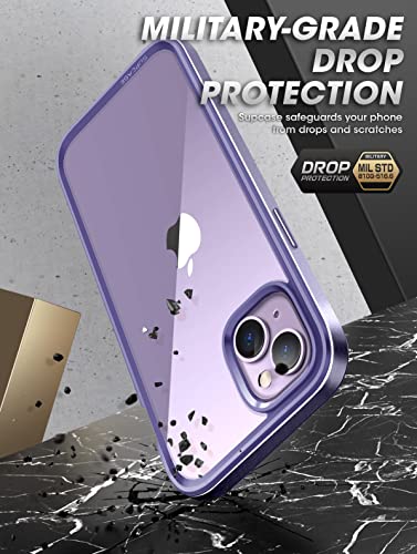 SUPCASE Unicorn Beetle Edge XT Case for iPhone 14 Plus 6.7", with Built-in Screen Protector Slim Frame Clear Protective Case (Purple)