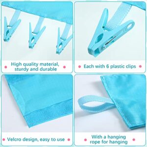 6 Pcs Portable Travel Hangers Foldable Cloth Socks Drying Hanger Multicolor Clothespin Clothes Hanger Travel Accessories Folding Clothes Drying Rack for Travel or Home, Blue, Watermelon Red, Rose Red