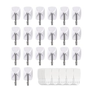 jellysub 20 hooks+40 strips, small wire toggle hooks value pack, organize damage-free utility hooks, hanging hooks heavy duty with adhesive strips, no tools wall hooks for hanging