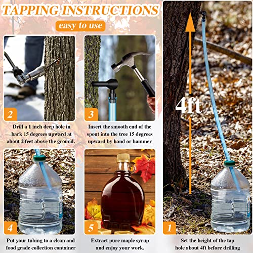 Nosiny 13 Pcs Maple Syrup Tree Tapping Kit, 5 Pcs Taps 5 Pcs 2 Foot Drop Line Tubes 2 Pcs Maple Syrup Sap Filter 1 Quart Heavy Duty Boiling Filter for Sap Collection