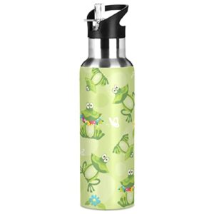 frogs leak free insulated bottles with handle 32 oz vaccuum bottle with straw lid thermal bottle for school sport travel bap-free