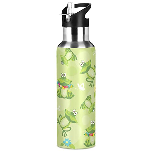 Frogs Leak Free Insulated Bottles with Handle 32 oz Vaccuum Bottle with Straw Lid Thermal Bottle for School Sport Travel BAP-Free