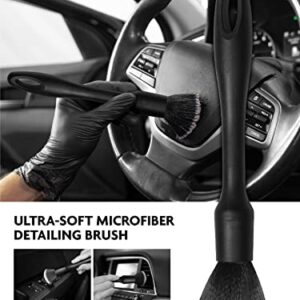 Fantasticlean 9PCS Car Interior Detailing Set, Microfiber Cloth & Applicator, Detailing Brushes, Natural Bristles, Scratch-Free & Ultra-Soft for Seats Leather Care or Cleaning