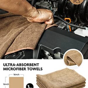 Fantasticlean 9PCS Car Interior Detailing Set, Microfiber Cloth & Applicator, Detailing Brushes, Natural Bristles, Scratch-Free & Ultra-Soft for Seats Leather Care or Cleaning