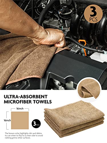 Fantasticlean 9PCS Car Interior Detailing Set, Microfiber Cloth & Applicator, Detailing Brushes, Natural Bristles, Scratch-Free & Ultra-Soft for Seats Leather Care or Cleaning